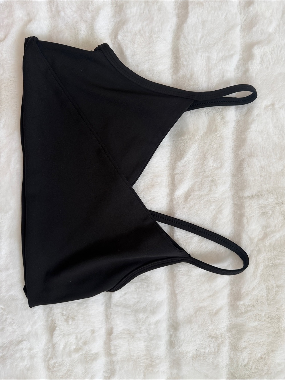 Aqua Minimal Black Crop Top with Thin Straps